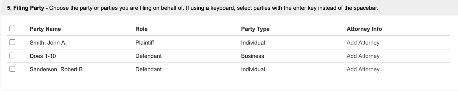 Filing Party