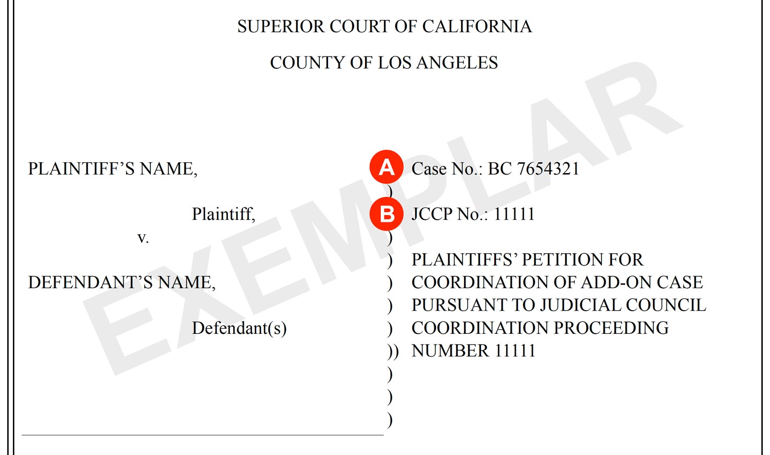 JCCP Cases In The Los Angeles Superior Court