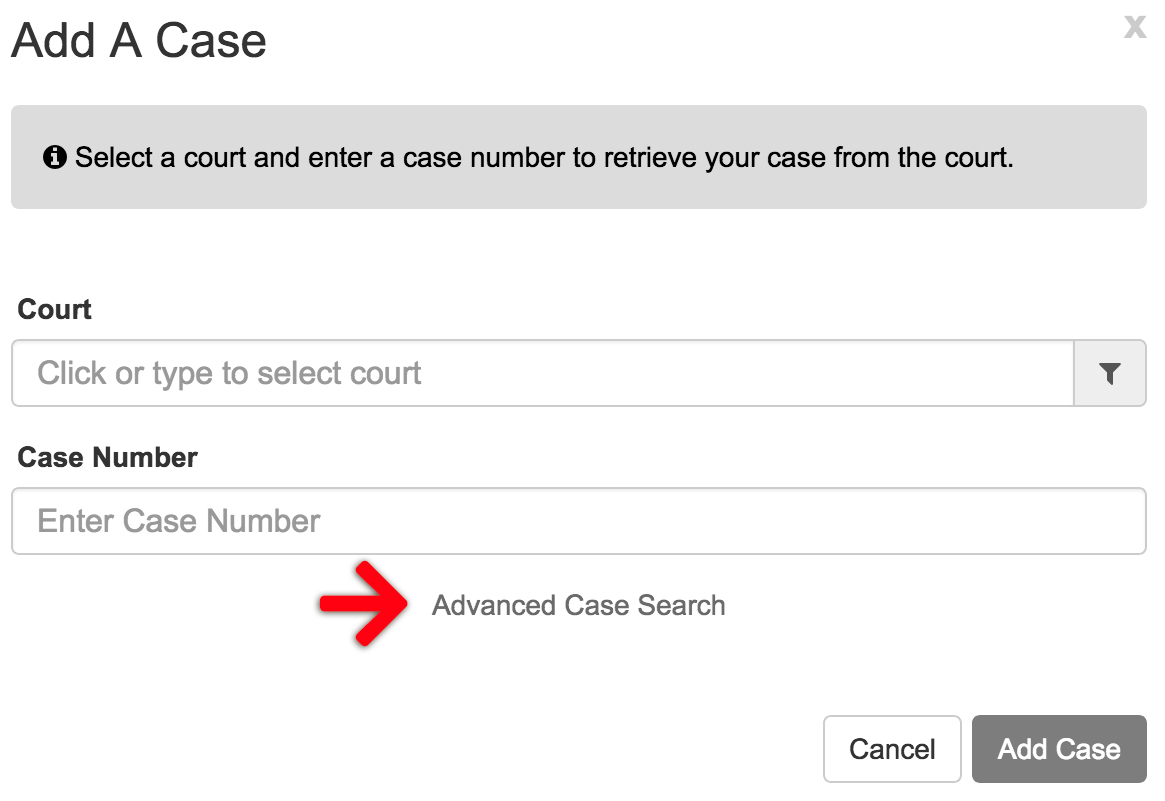 Advanced Case Search