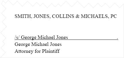 Use S For An Electronic Signature On Pleadings And Documents Green Filing Support