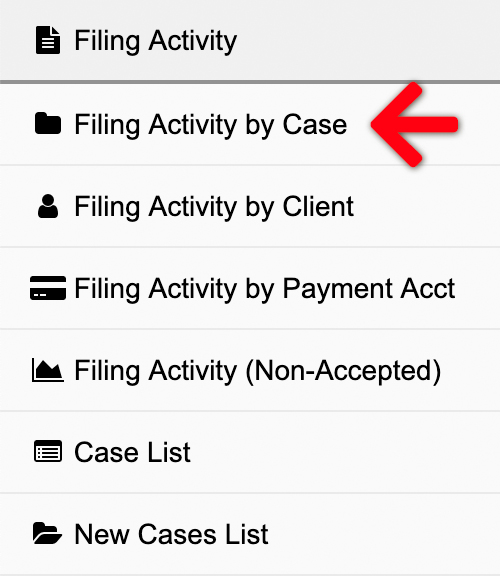 Filing Activity by Case
